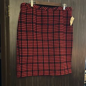 Coldwater Creek Red and Black Pencil Skirt Knee-Length